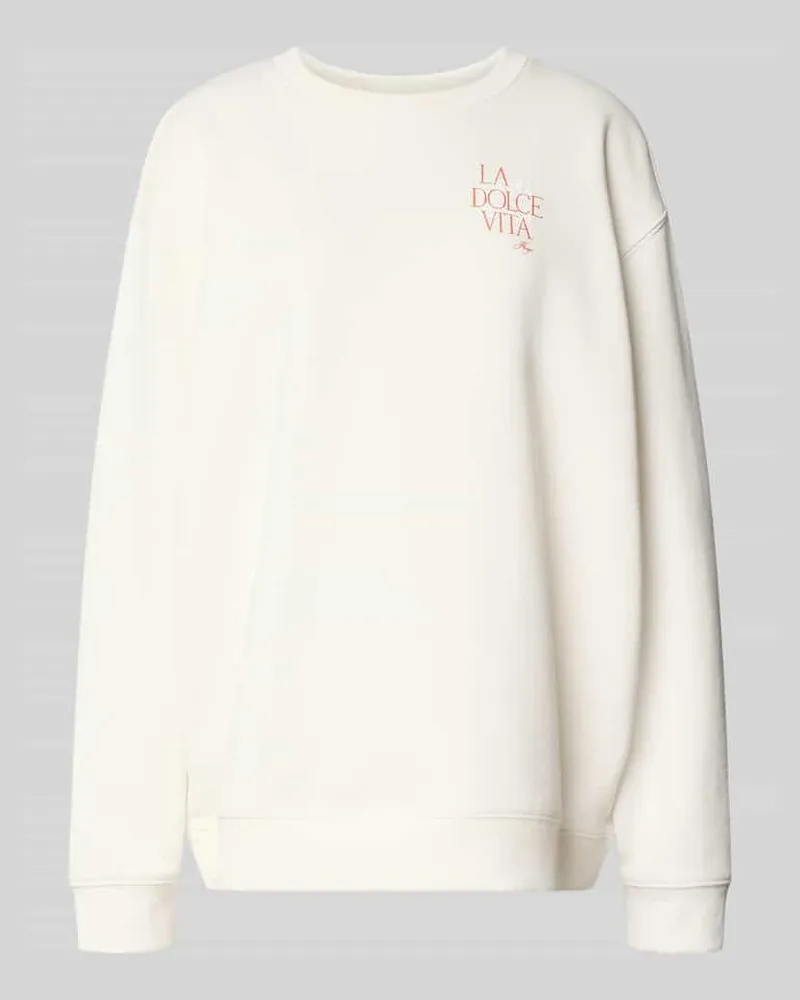 HUGO BOSS Relaxed Fit Sweatshirt aus reiner Baumwolle Modell 'CLASSIC CREW_9 Offwhite