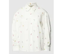 Bluse mit floralen Stitchings Modell 'VILLAR