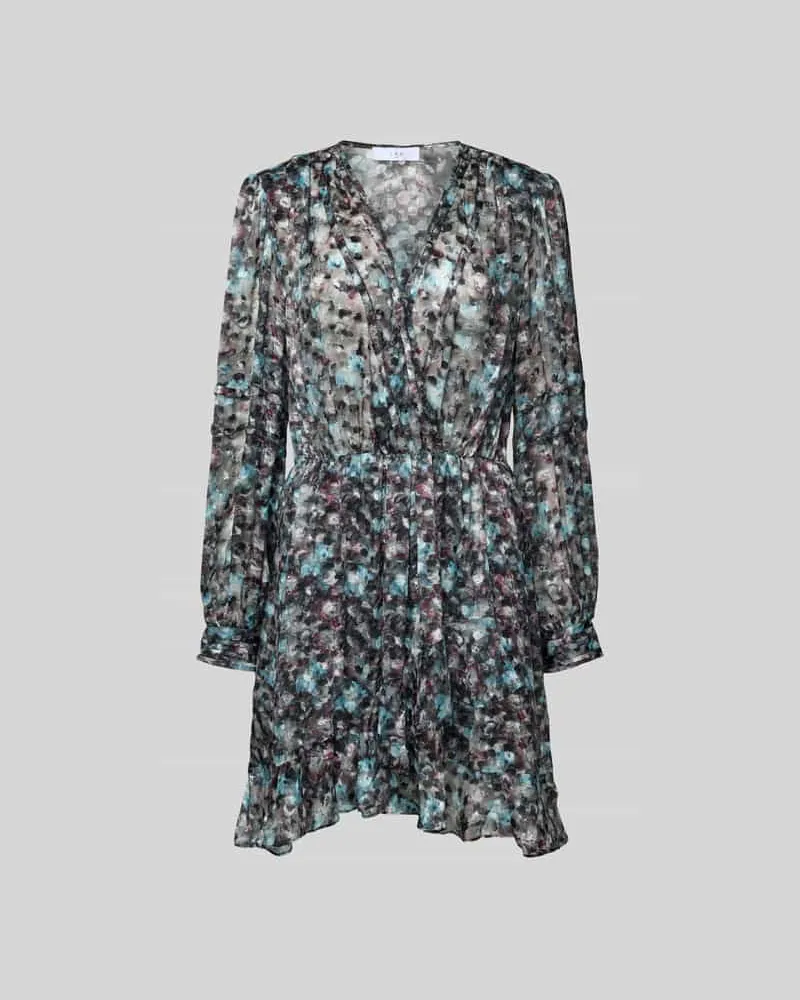 IRO Knielanges Kleid mit V-Ausschnitt Black
