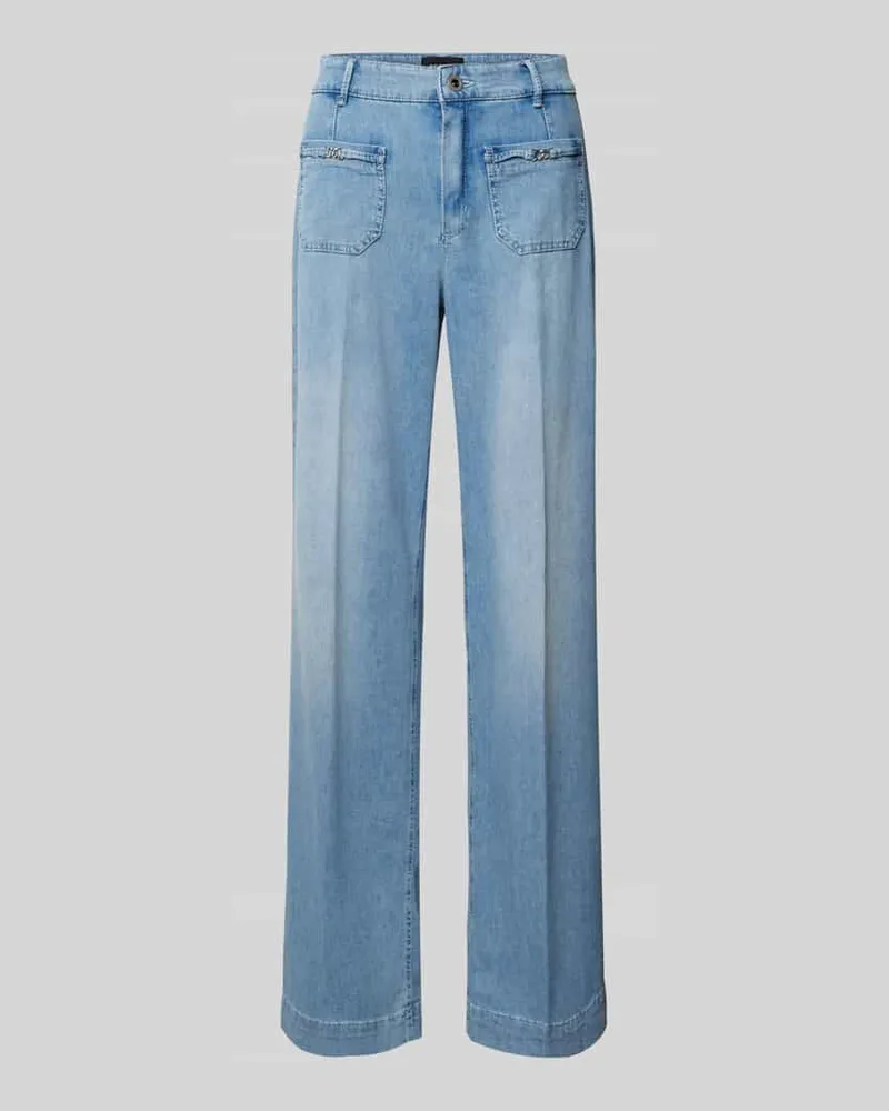Rosner Wide Leg Jeans mit Bügelfalten Modell 'Audrey Hellblau