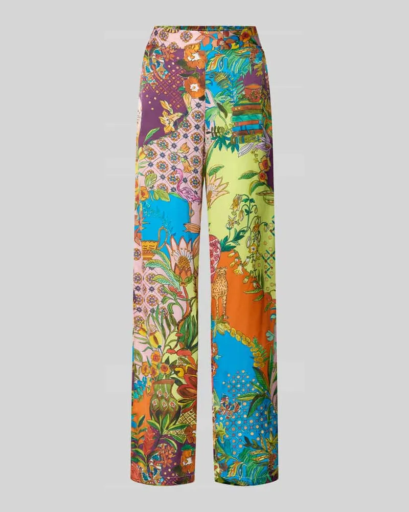 Liu Jo Wide Fit Stoffhose aus reiner Viskose mit elastischem Bund Gruen