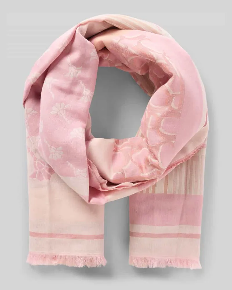 JOOP! Schal im Allover-Look mit Fransen Modell 'Ailis Pink