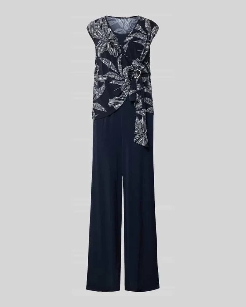 Vera Mont Relaxed Fit Jumpsuit in Wickel-Optik Marine