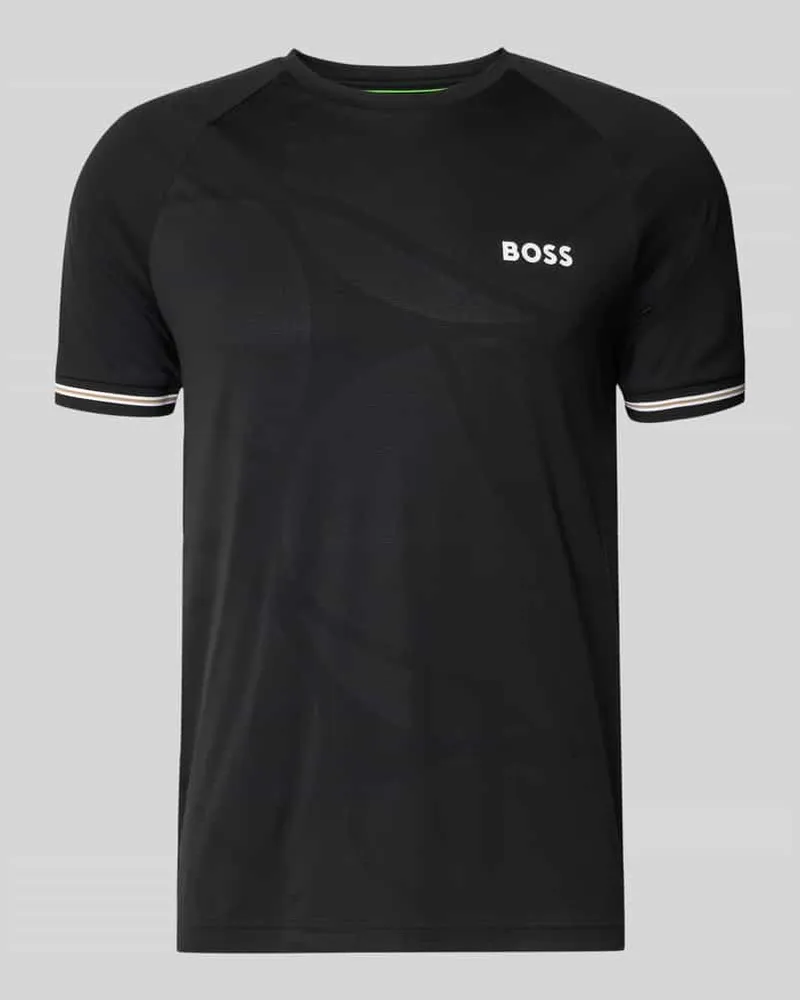HUGO BOSS Regular Fit T-Shirt mit Label Print Modell 'TOC SERVE 2 Black