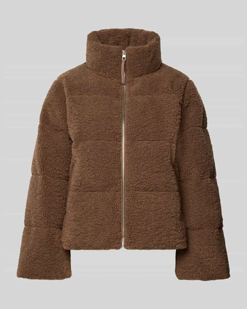 OPUS Jacke aus Teddyfell mit Stehkragen Modell 'Hozy Schoko