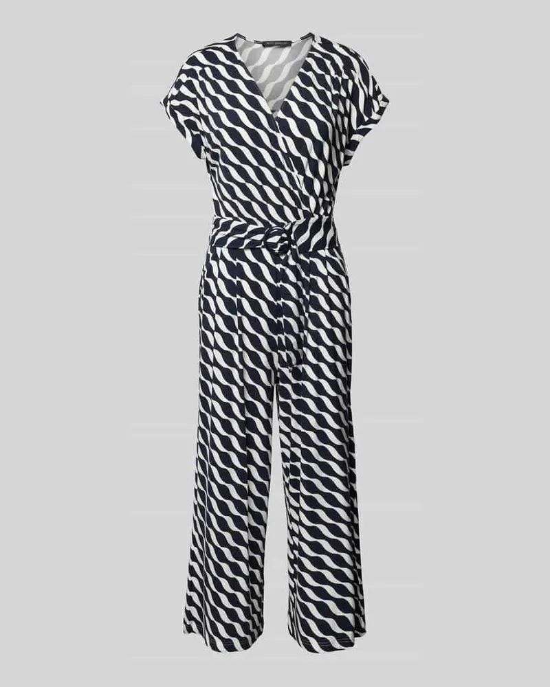 Betty Barclay Jumpsuit mit Allover-Muster und Gürtel Marine