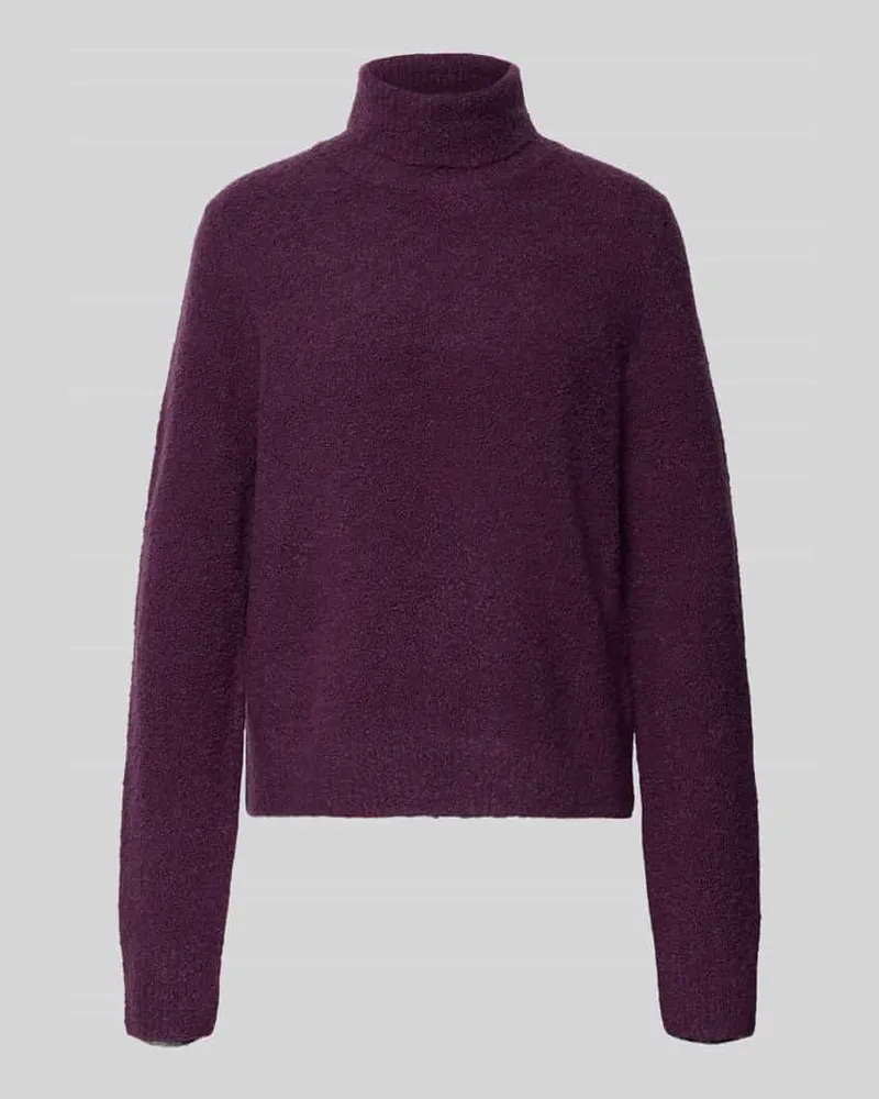 HUGO BOSS Turtleneck aus Wolle Kaschmir mit Logo-Detail Purple