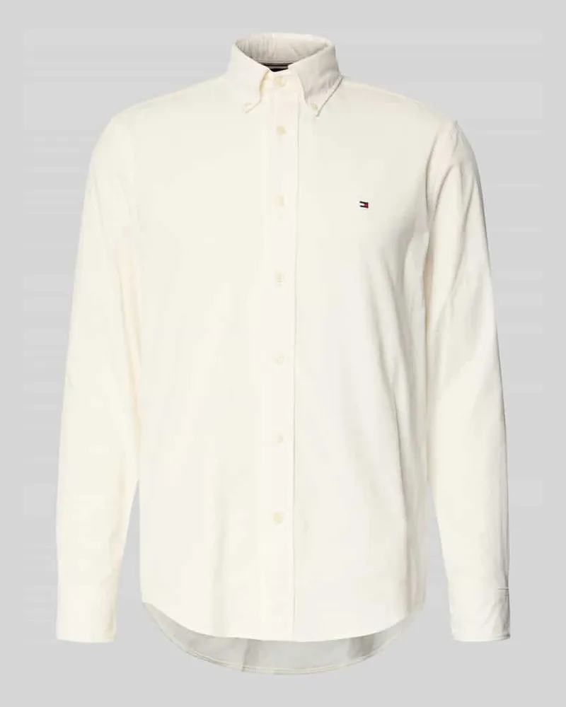 Tommy Hilfiger Regular Fit Cord-Hemd aus reiner Baumwolle Offwhite