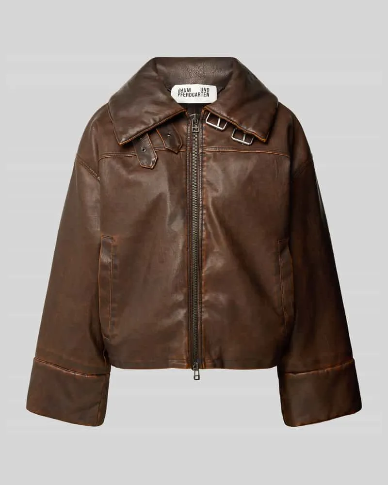 Baum und Pferdgarten Lederjacke mit Schnallen-Detail Modell 'BAANI Dunkelbraun