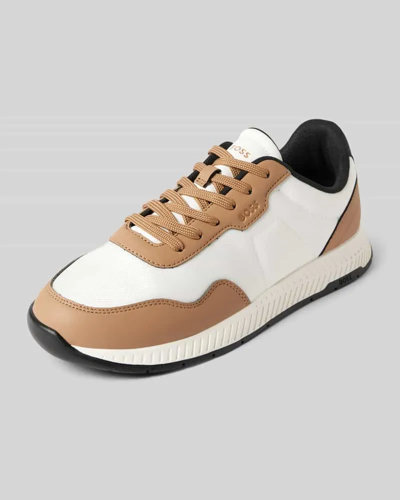 HUGO BOSS Sneaker mit Label-Print Modell 'Titanium Beige