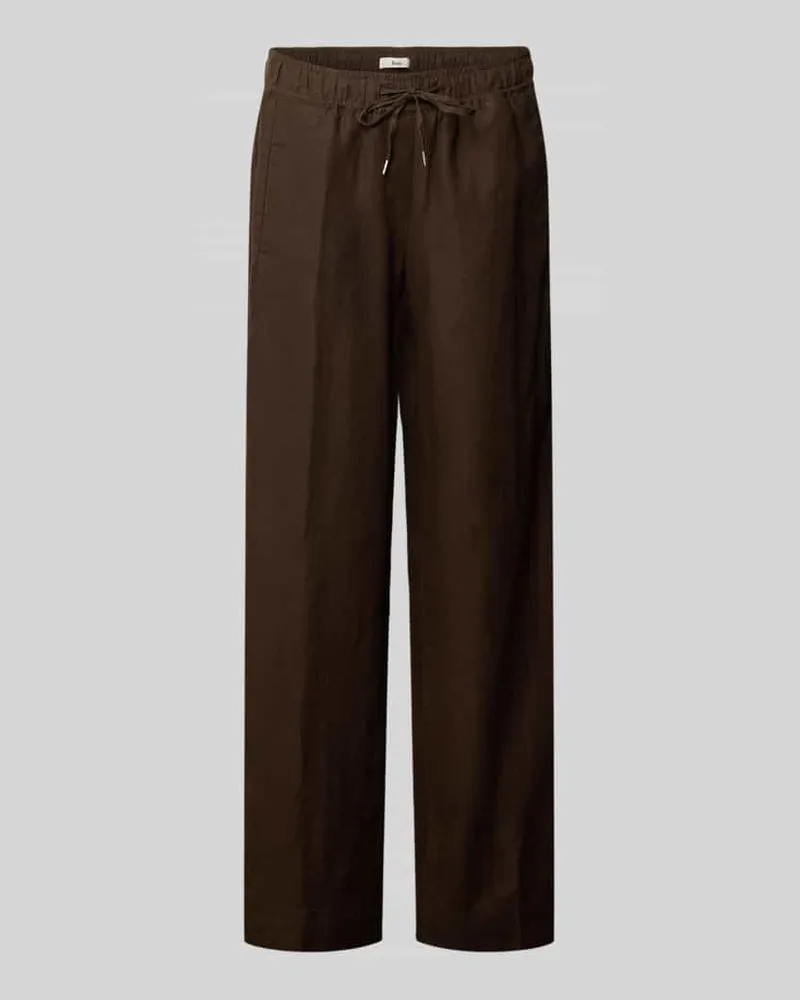 Brax Regular Fit Weite Hose aus reinem Leinen Modell 'FARINA Schoko