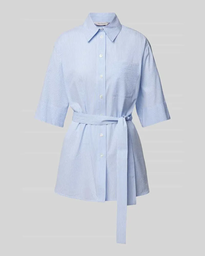 Max Mara Minikleid mit Bindegürtel Modell 'TEXAS Hellblau