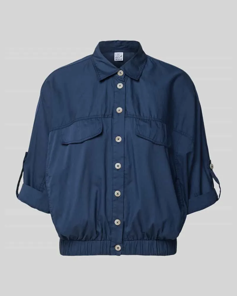 Emily van den Bergh Blouson aus Baumwolle mit Knopfleiste Marine