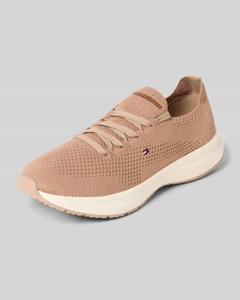 Tommy Hilfiger Low Top Sneaker in Strickoptik Taupe