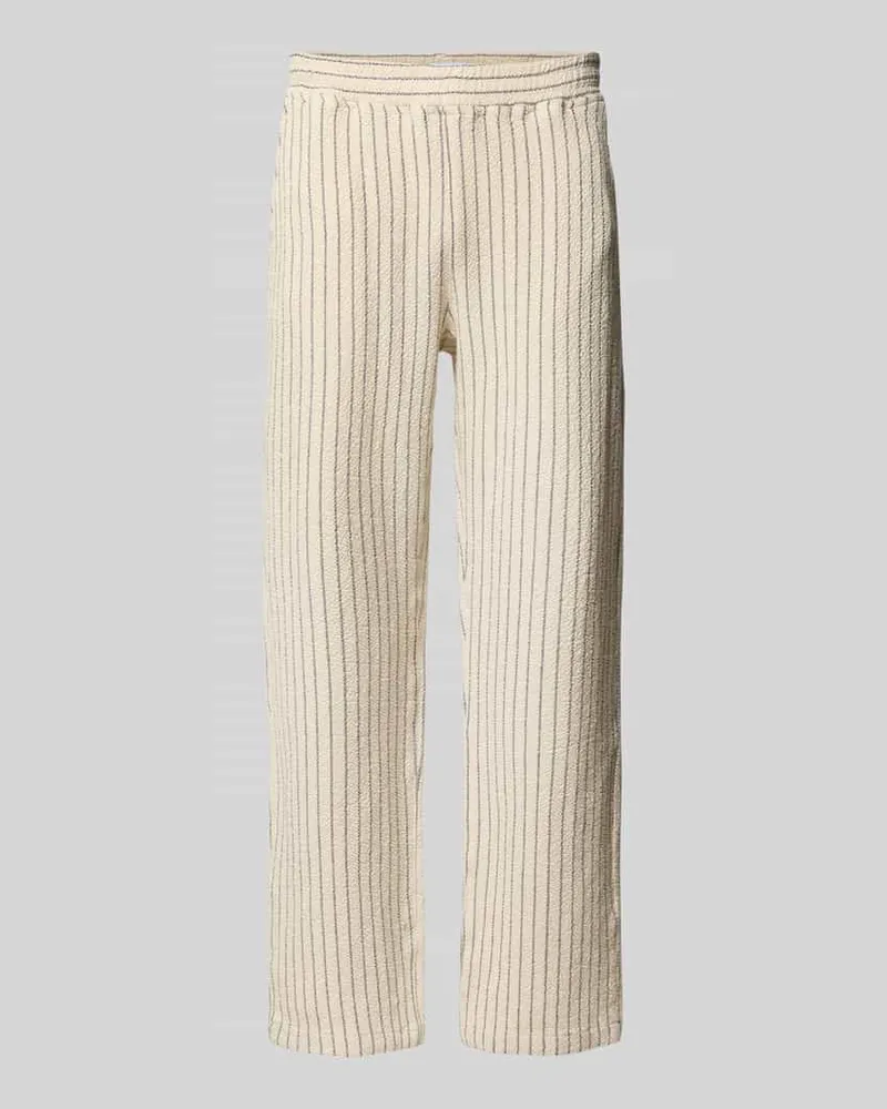 LES DEUX Hose mit Strukturmuster Modell 'Houston Offwhite