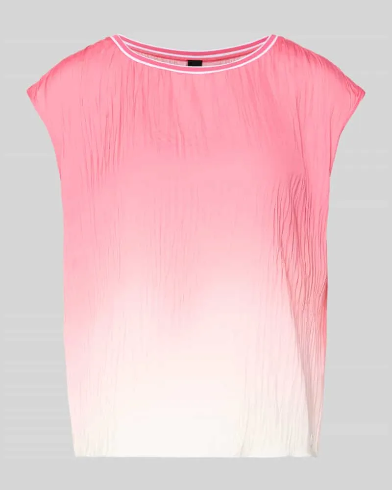 Marc Cain Bluse mit Strukturmuster und Rundhalsausschnitt Pink