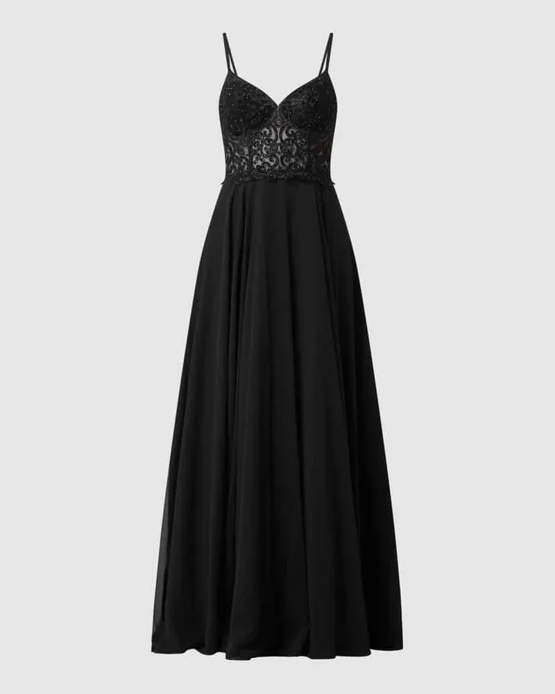 LUXUAR Abendkleid aus Tüll und Chiffon Black