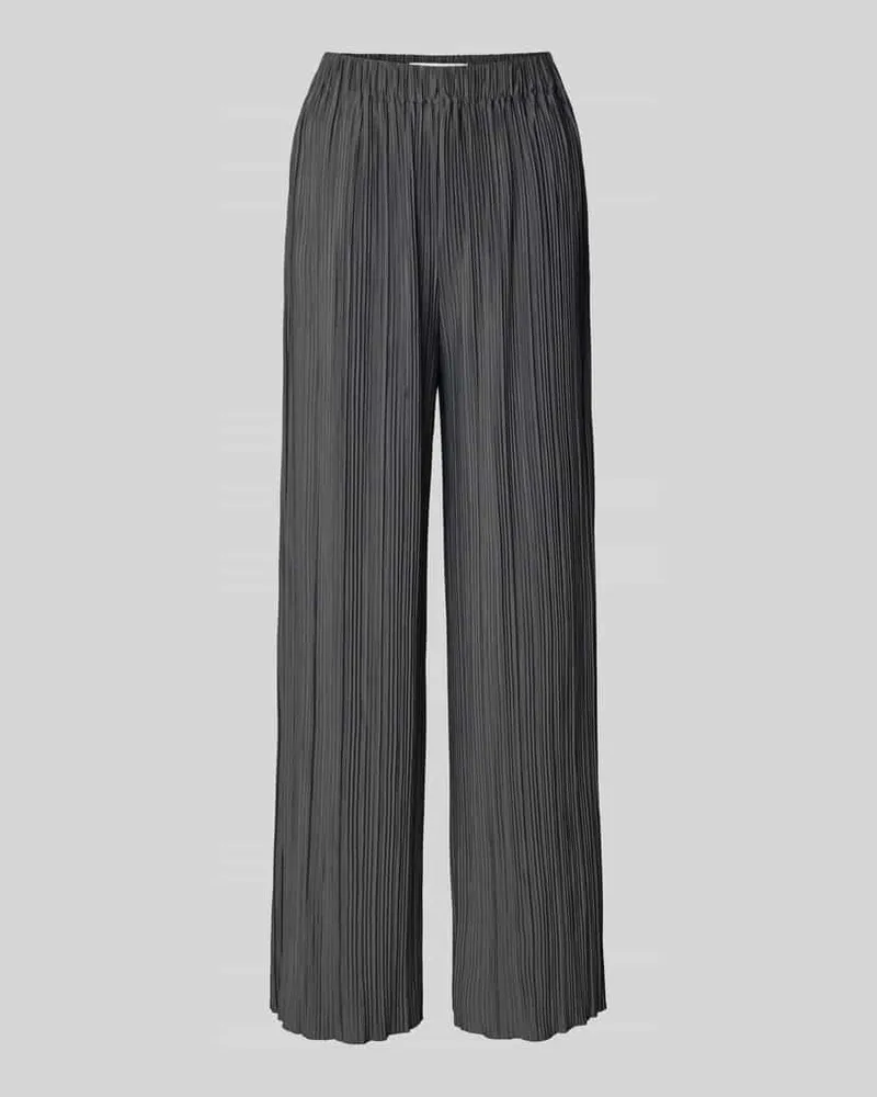 Samsøe & Samsøe Wide Leg Stoffhose mit elastischem Bund Modell 'UMA Anthrazit