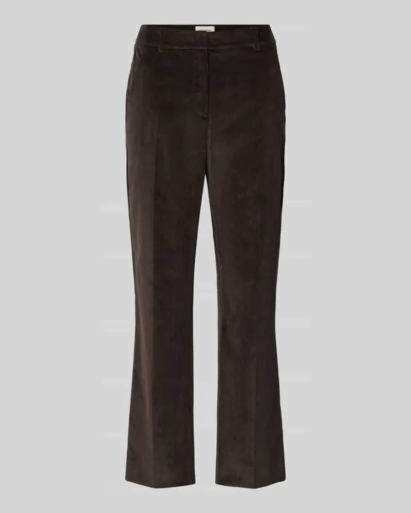 Max Mara Mid Waist Hose mit Cordstruktur Dunkelbraun