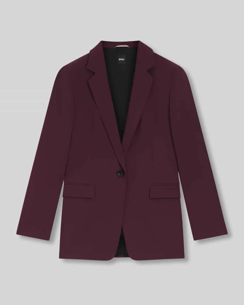 HUGO BOSS Regular Fit Blazer mit Reverskragen Bordeaux