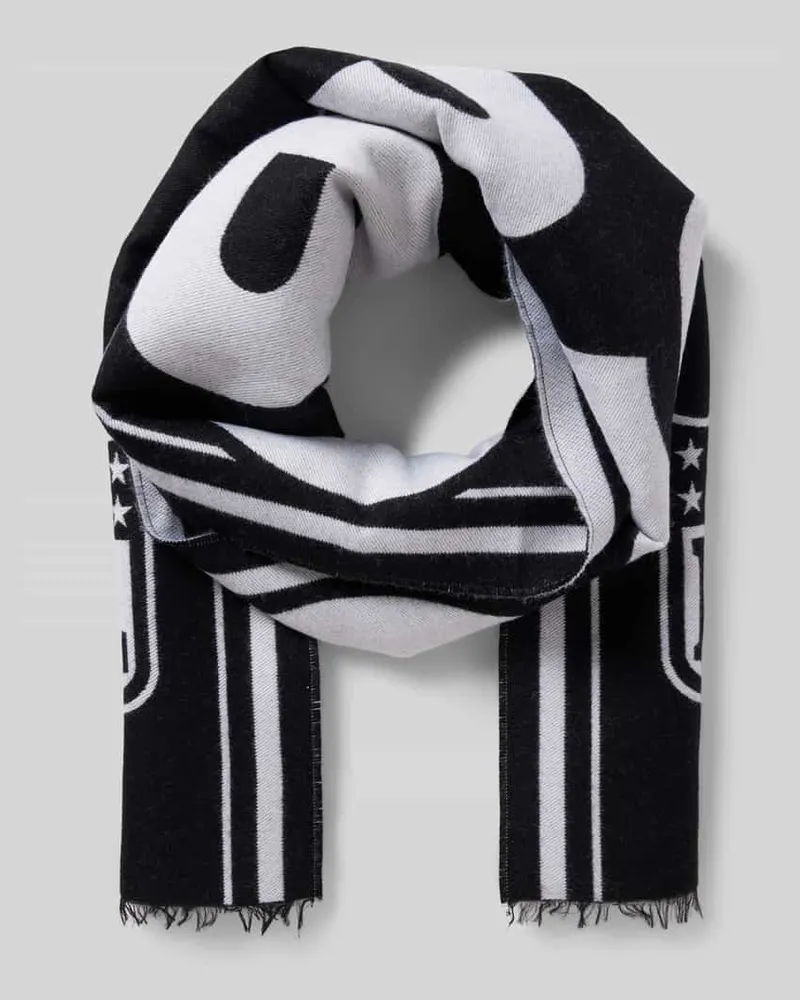 HUGO BOSS Schal mit Statement-Print Modell 'Quillan_NFL Black