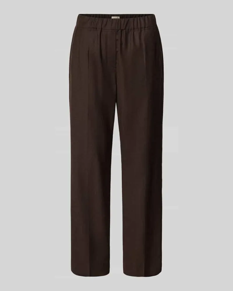 Max Mara Wollhose mit Bundfalte Dunkelbraun