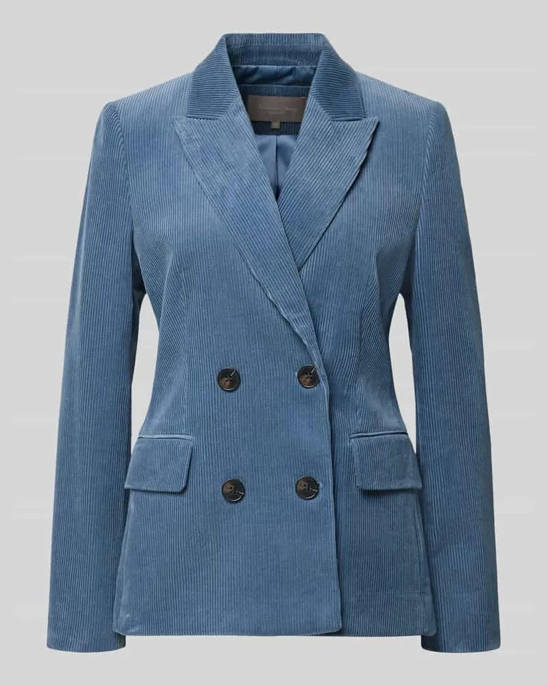 Christian Berg Regular Fit Blazer aus Cord Rauchblau