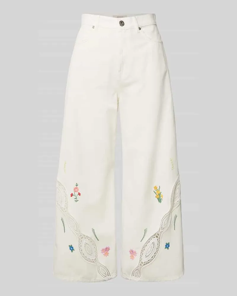 Max Mara Wide Leg Jeans mit verkürztem Schnitt Modell 'LORD Weiss