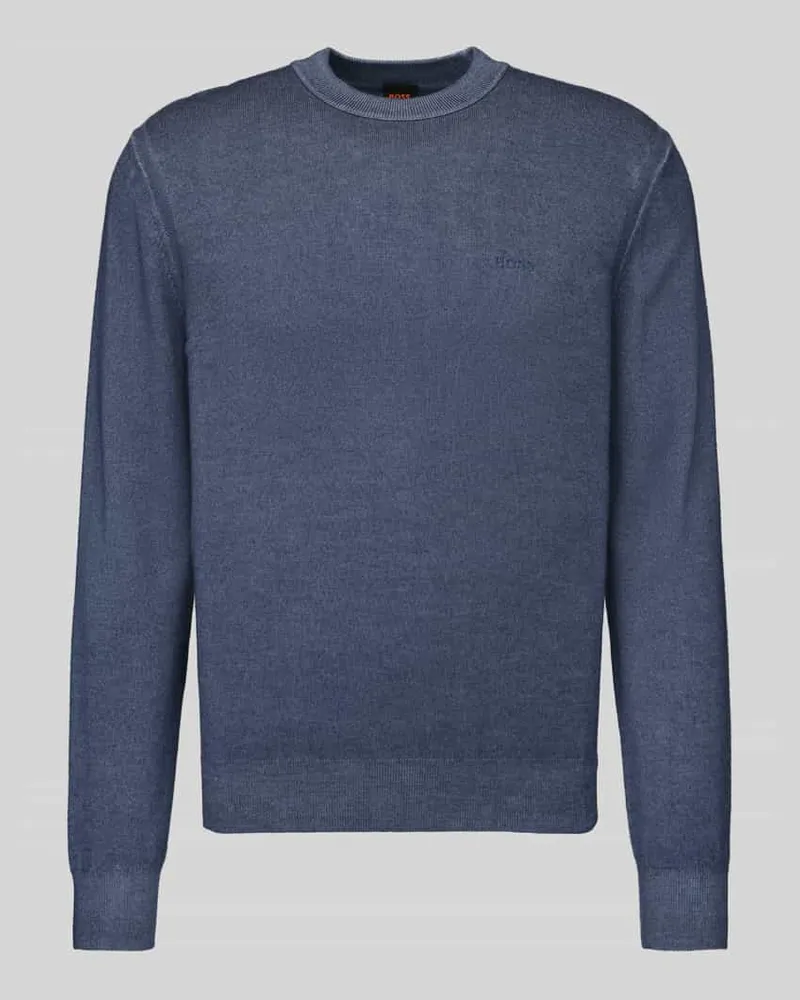HUGO BOSS Regular Fit Pullover aus reiner Schurwolle Modell 'Kestefo Marine