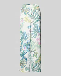 More & More Regular Fit Stoffhose mit Allover-Print Flieder