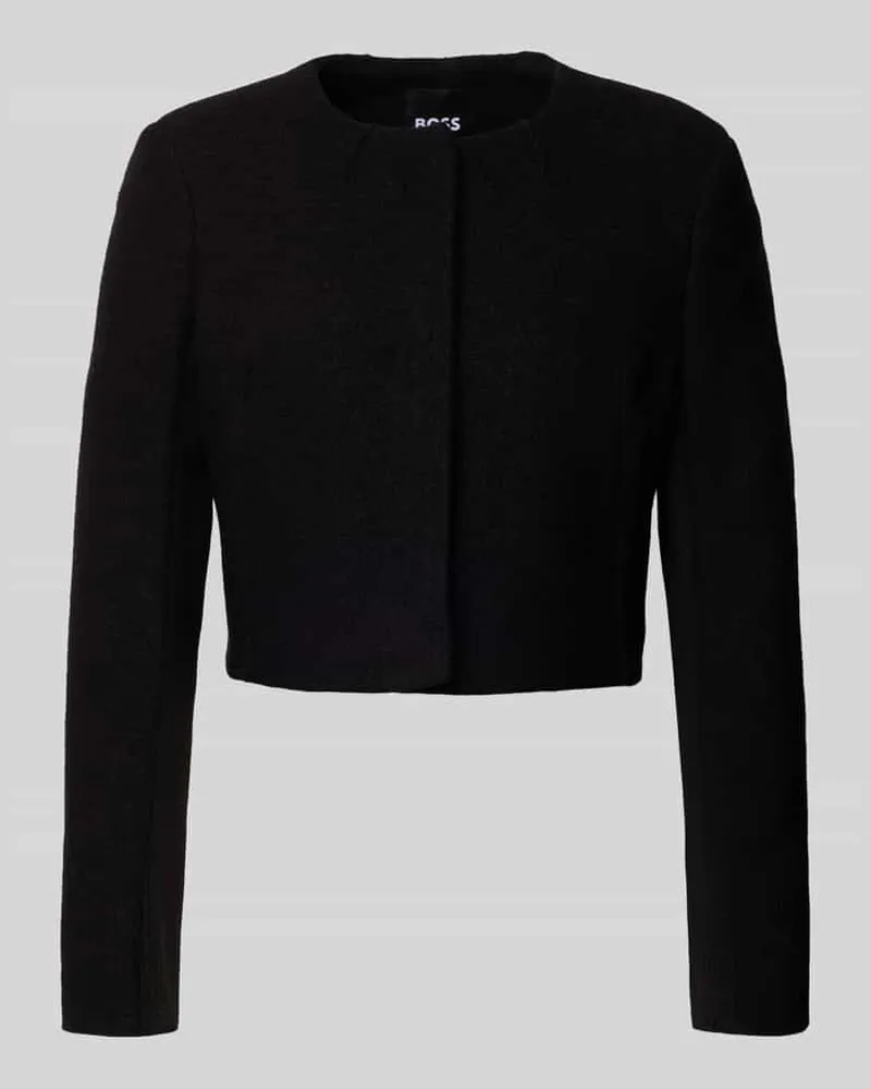 HUGO BOSS Boxy Fit Kurzblazer aus reiner Schurwolle Modell 'JICENA Black