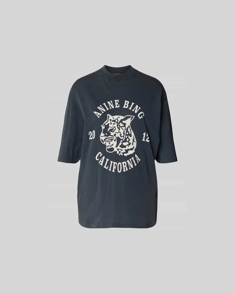 Anine Bing T-Shirt mit Label-Print Mittelbraun