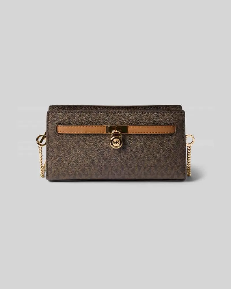 Michael Kors Umhängetasche mit Label-Anhänger Modell 'HAMILTON Dunkelbraun