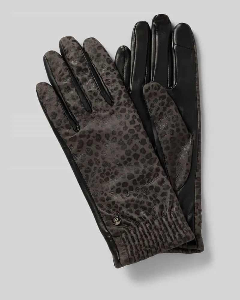 Roeckl Regular Fit Handschuhe aus echtem Leder Modell 'Serengeti Mittelgrau