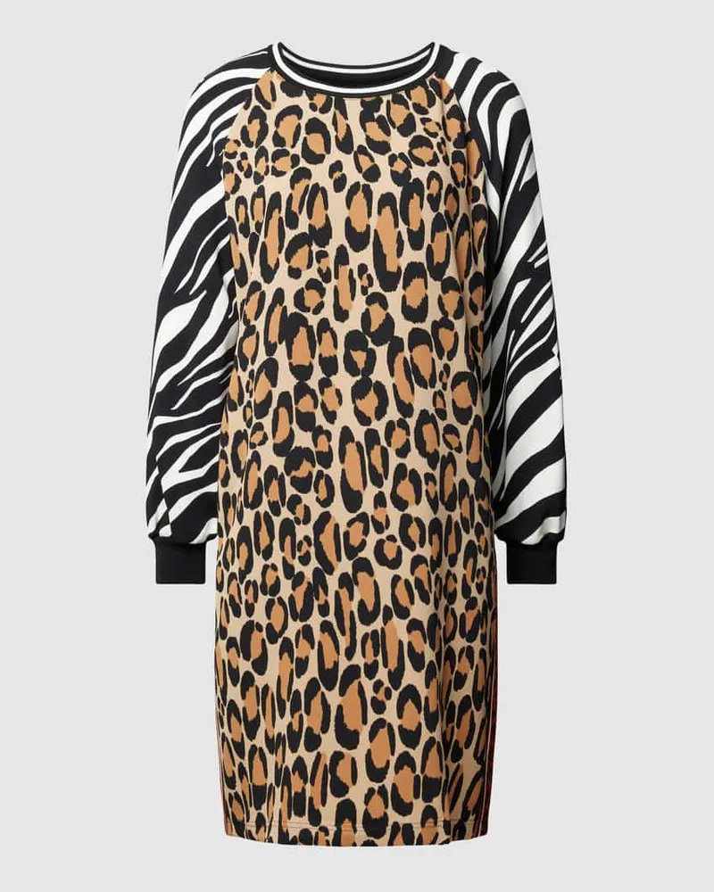 Marc Cain Knielanges Kleid mit Allover-Print Black