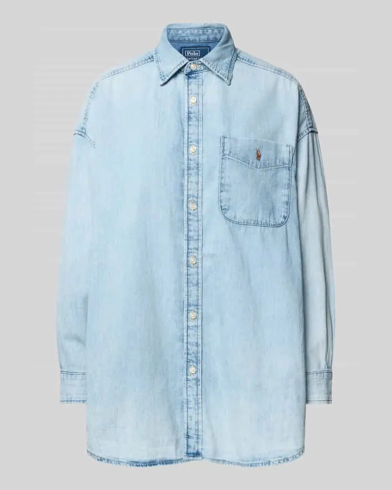 Ralph Lauren Relaxed Fit Jeansbluse mit Brusttasche Jeansblau