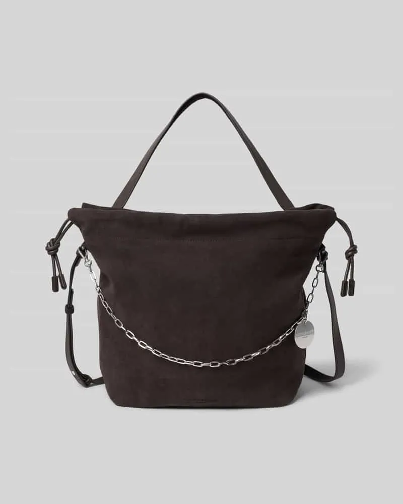 Liebeskind Handtasche aus echtem Veloursleder Modell 'Lya Dunkelbraun