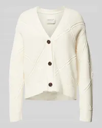 Gant Strickjacke mit Strukturmuster Offwhite