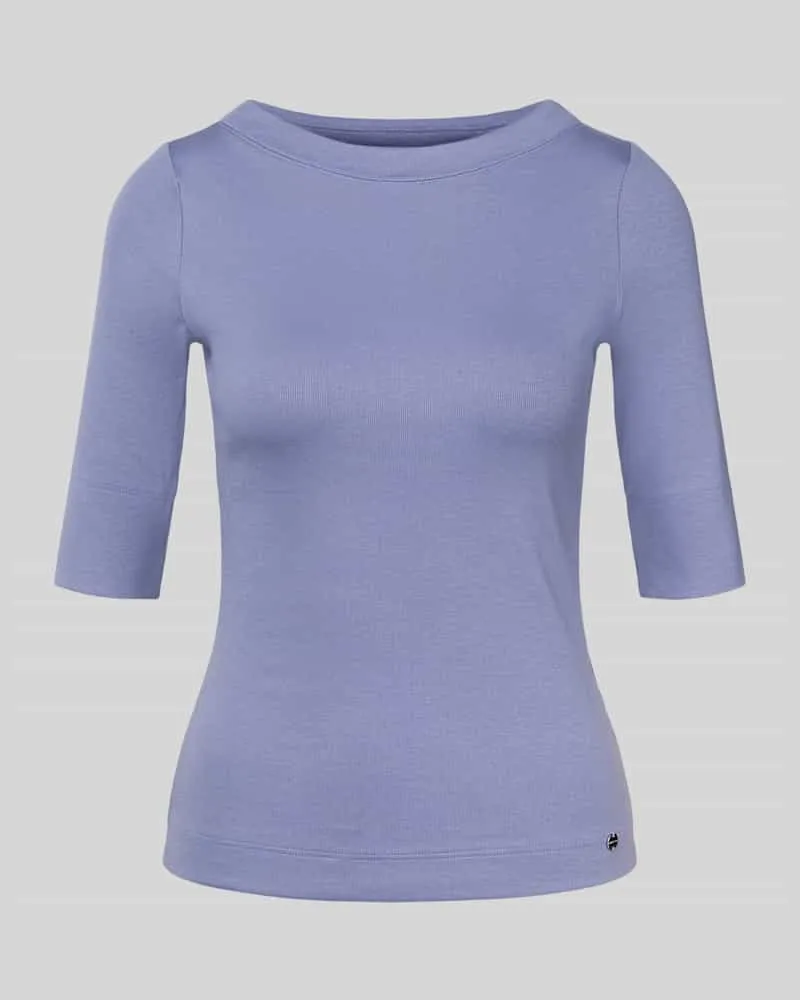 Marc Cain T-Shirt aus Baumwoll-Mix mit Logo-Applikation Lavender