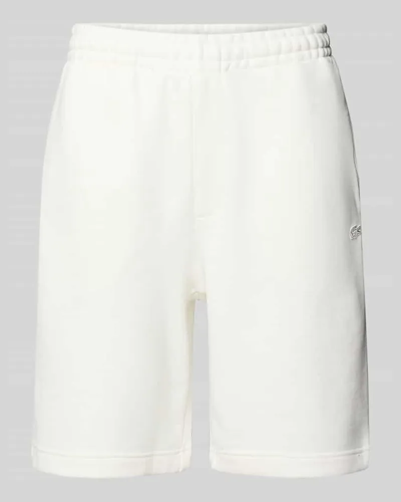 Lacoste Relaxed Fit Sweatshorts aus reiner Baumwolle Offwhite