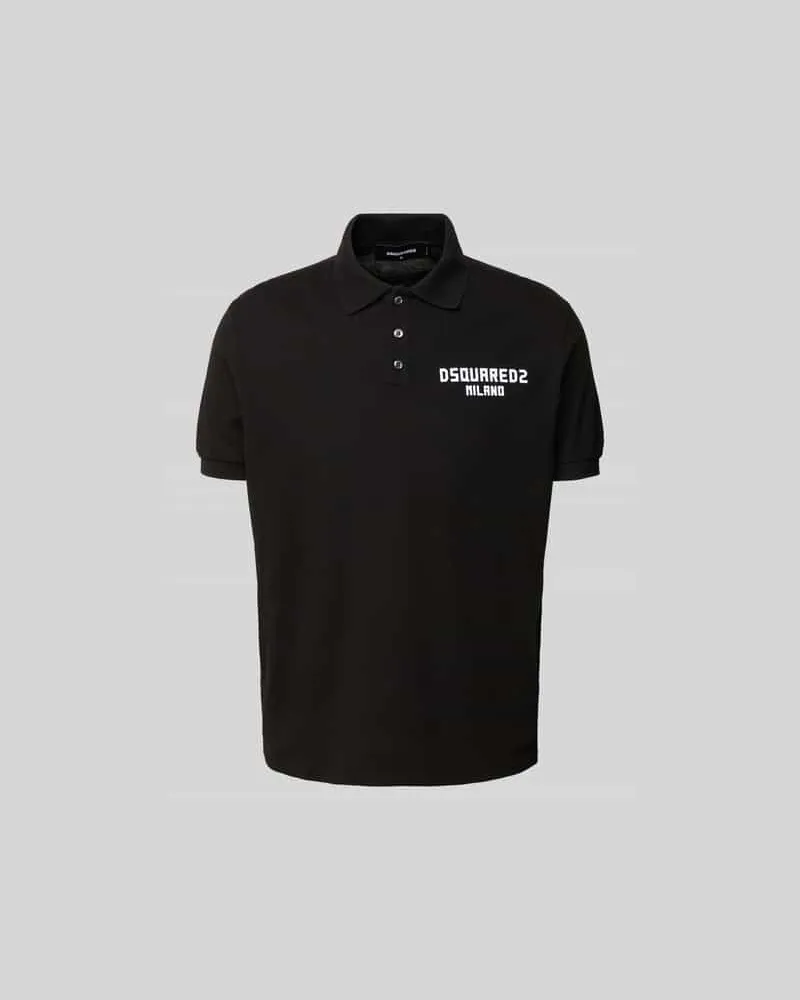 Dsquared2 Regular Fit Poloshirt aus Baumwolle Black