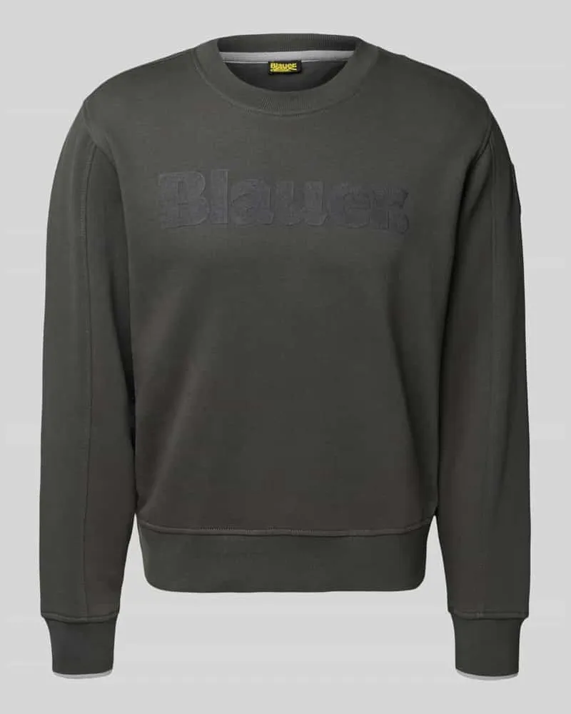 Blauer Sweatshirt mit Label-Print Modell 'Crosby Graphit
