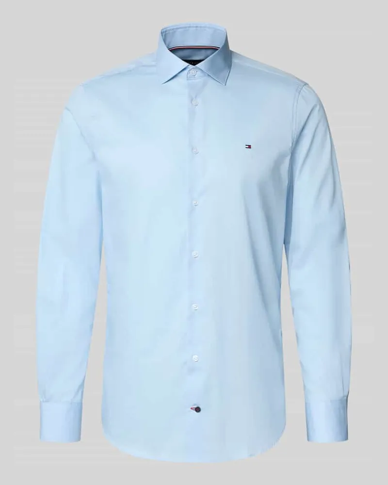 Tommy Hilfiger Slim Fit Businesshemd aus reiner Baumwolle Bleu