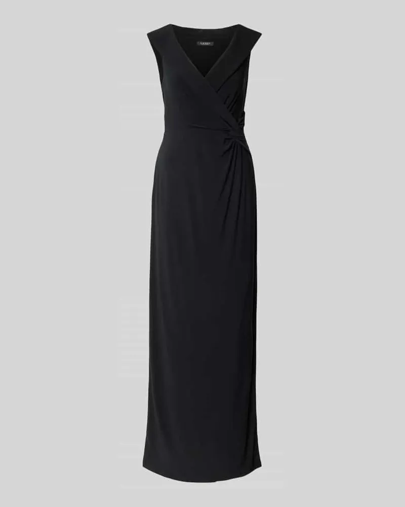 Ralph Lauren Abendkleid mit V-Ausschnitt Modell 'LEONIDAS Black