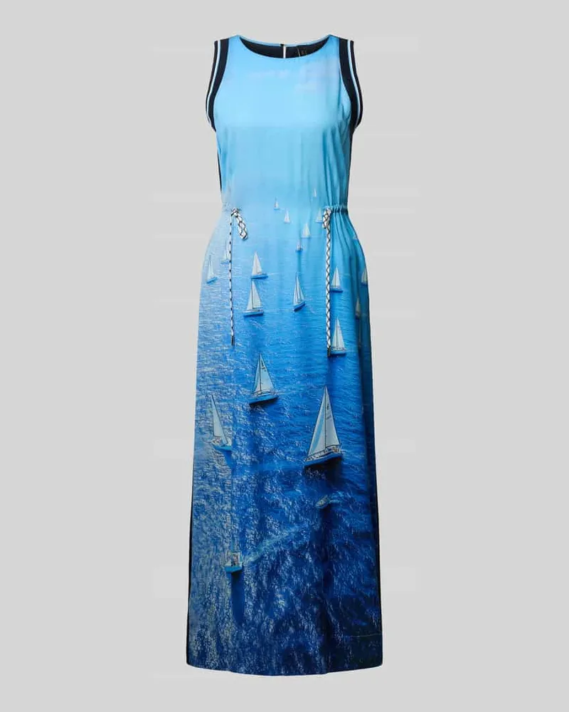 Marc Cain Maxikleid aus reinem Lyocell mit Allover-Foto-Print Sky