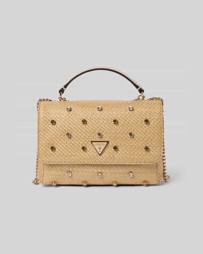 Guess Handtasche mit Ziersteinbesatz Modell 'GIULLY II Beige