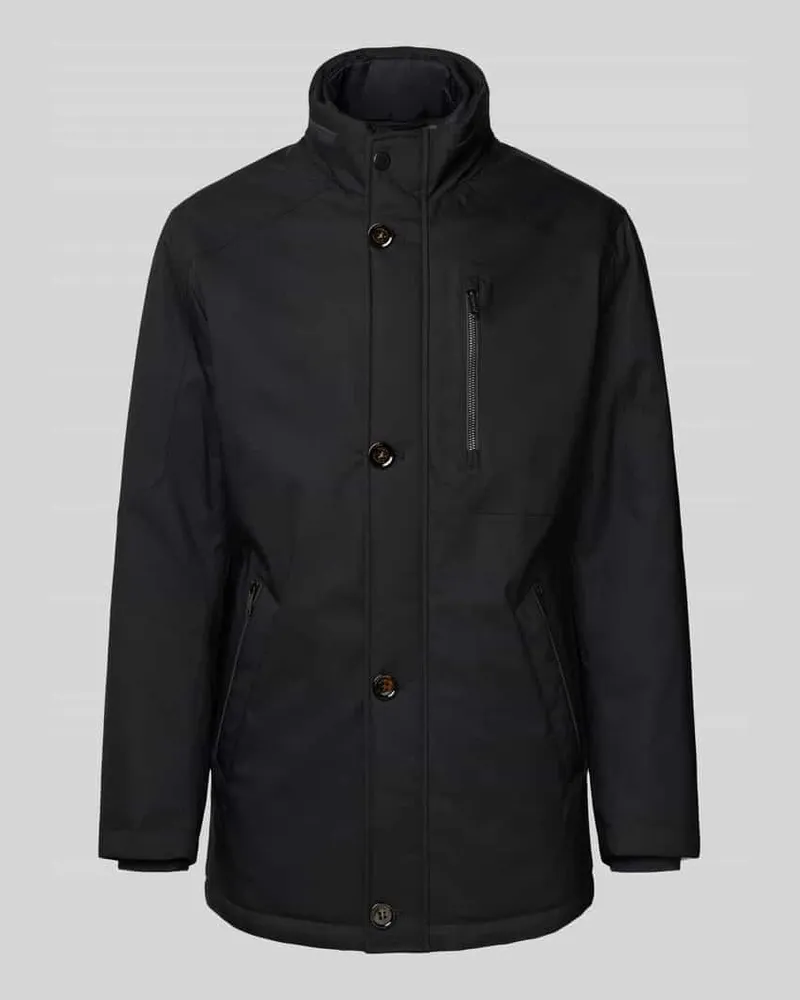 Bugatti Regular Fit Jacke mit gefüttertem Stehkragen Modell 'City Black