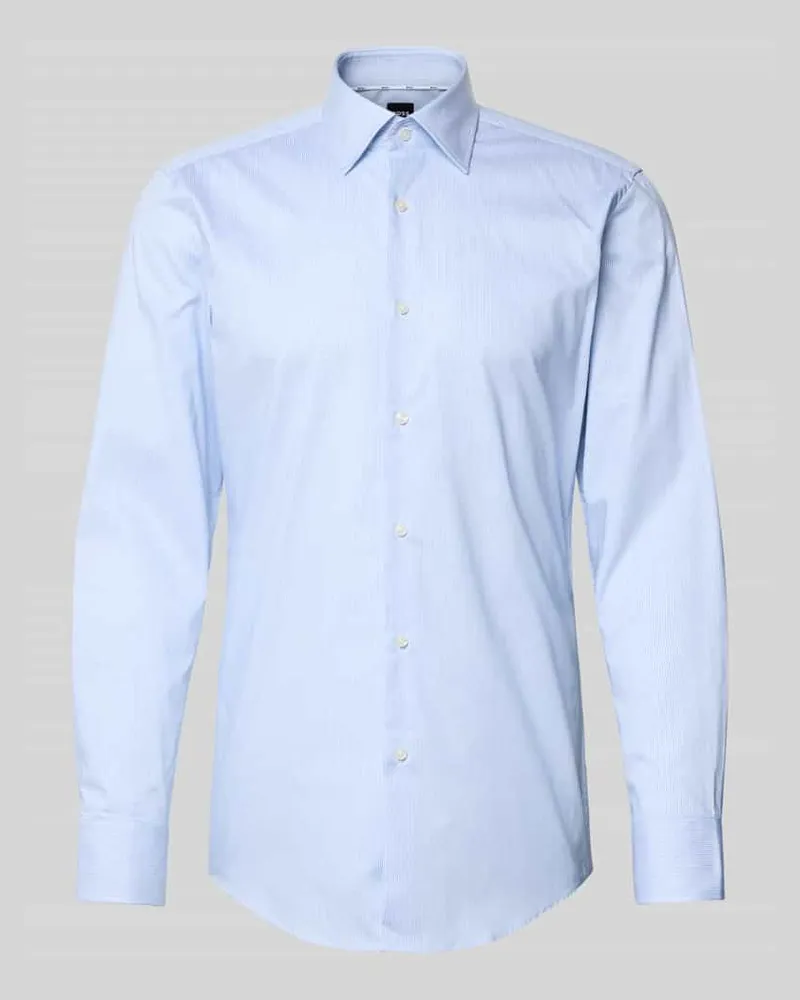 HUGO BOSS Slim Fit Businesshemd aus Baumwoll-Mix Modell 'HANK Bleu