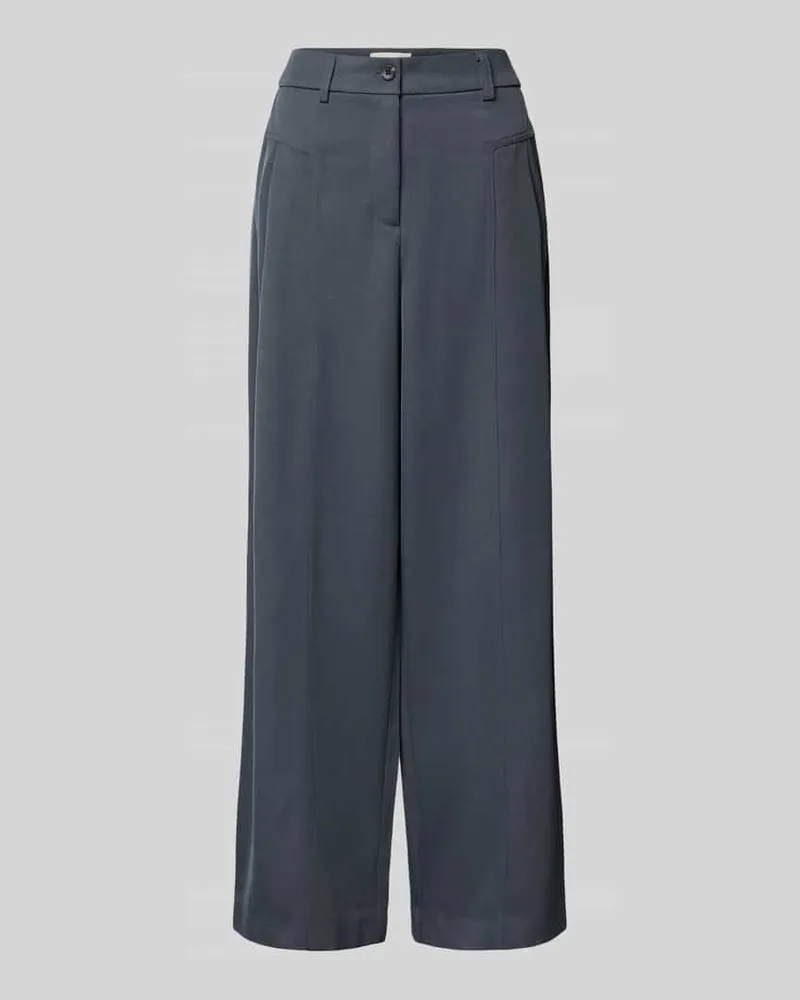 MOSS COPENHAGEN Wide Leg Hose mit Eingrifftaschen Modell 'Lauretta Rauchblau