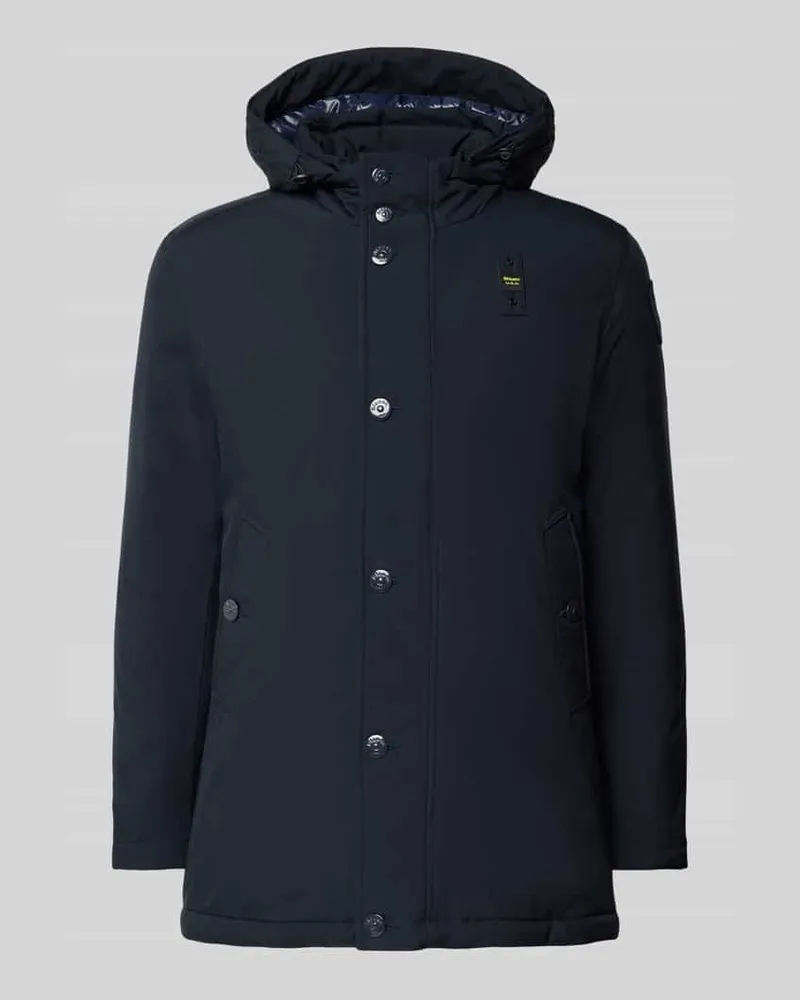 Blauer Daunenjacke mit Kapuze Modell 'CHESTER Marine